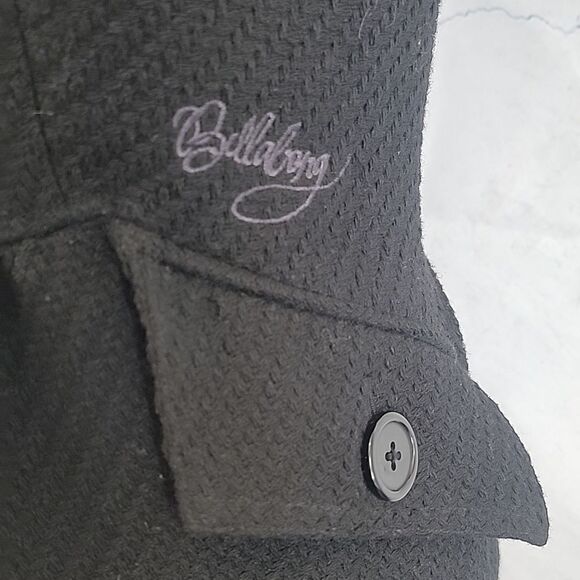 Billabong peacoat tailored basketweave in black Women's Size M - Picture 5 of 15